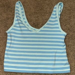 No Boundaries blue striped tank top
